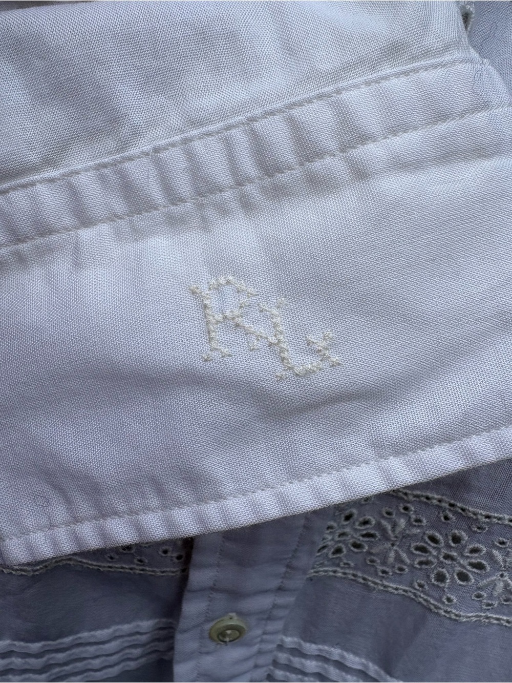 Polo Ralph Lauren White Eyelet Lace Button-Up Blouse - Picture 4 of 9